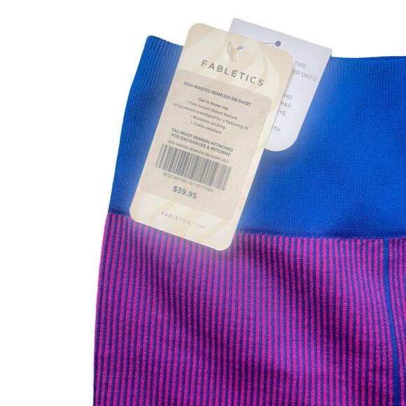 Fabletics High-Waisted Ribbed Bike Shorts - Picture 3 of 4